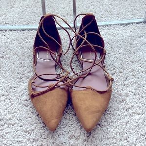 Zara lace up pointed flats